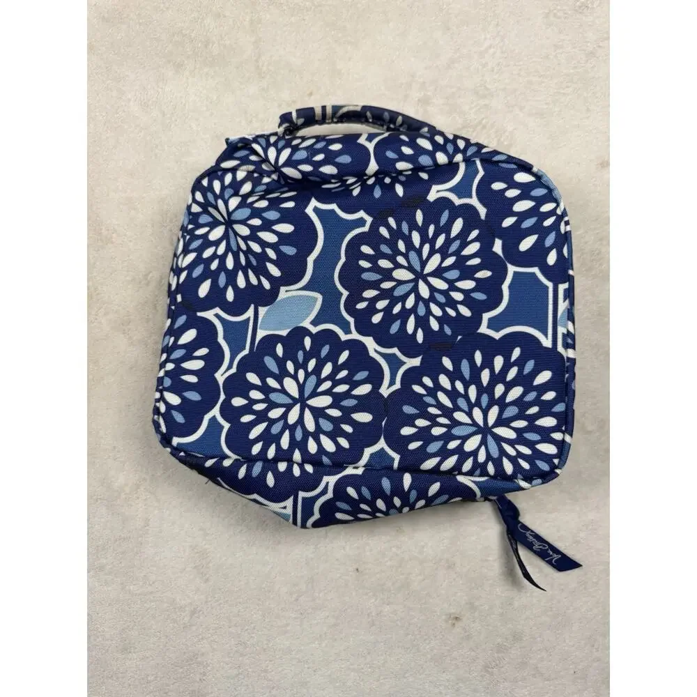 Vera Bradley Blue Floral Insulated Lunch Bag Cooler Zip Carry Handle Lunch Tote
